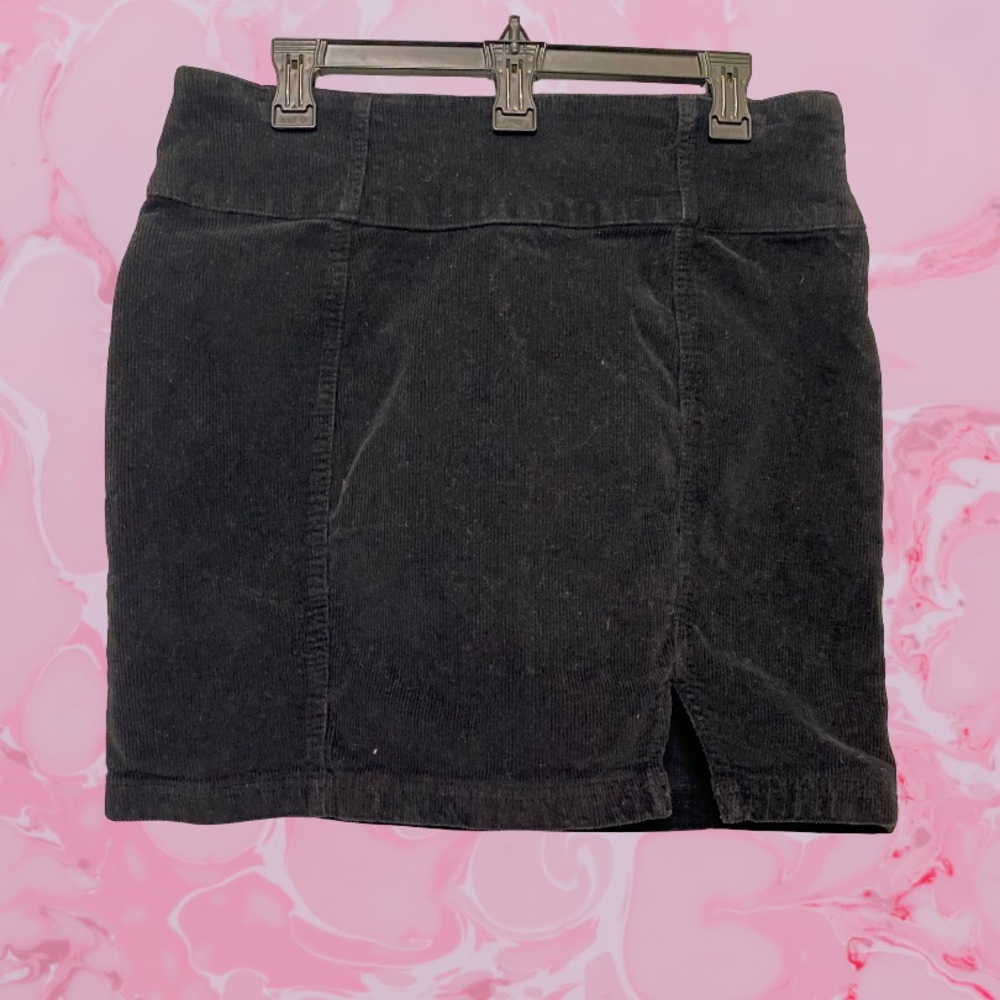 SO Black corduroy mini skirt